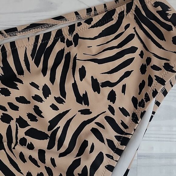 Shade & Shore bikini bottom separates animal print Women's Size L - Picture 2 of 5